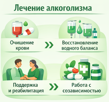лечение алкоголизма в Старой Руссе этапы